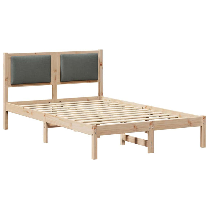 Sengestel med hovedgærde Mørkegrå 120 x 200 cm Massiv fyrretræ