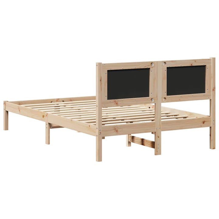 Sengestel med hovedgærde Sort 120 x 200 cm Massiv fyrretræ