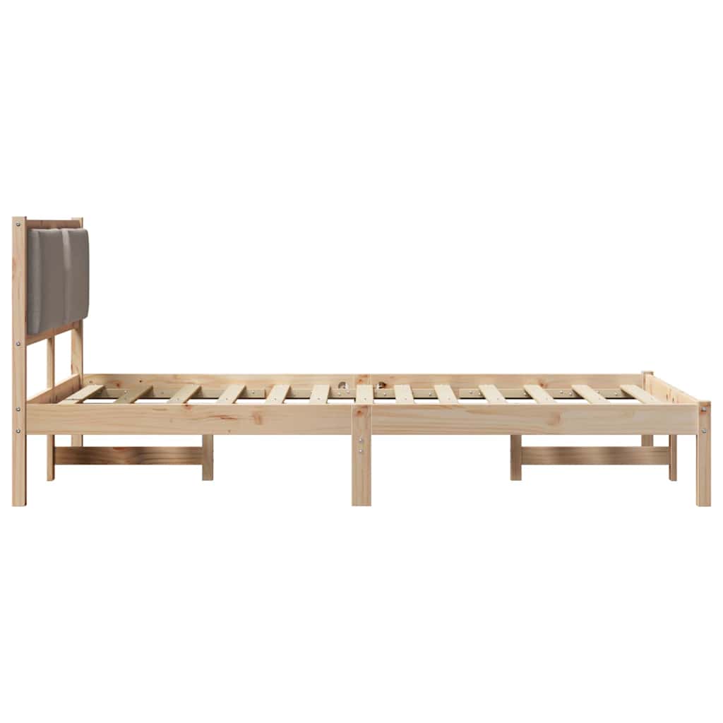 Sengestel med hovedgærde Gråbrun 120 x 200 cm Massiv fyrretræ