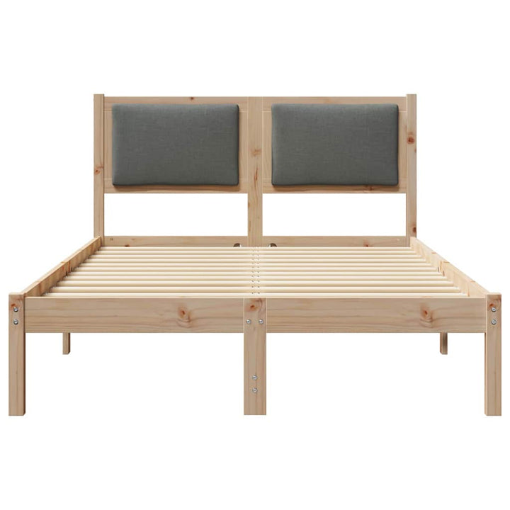 Sengestel med hovedgærde Mørkegrå 120 x 190 cm Massiv fyrretræ