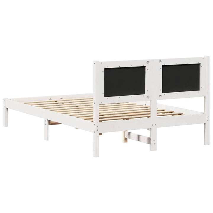 Sengestel med hovedgærde Lysegrå 120 x 190 cm Massiv fyrretræ