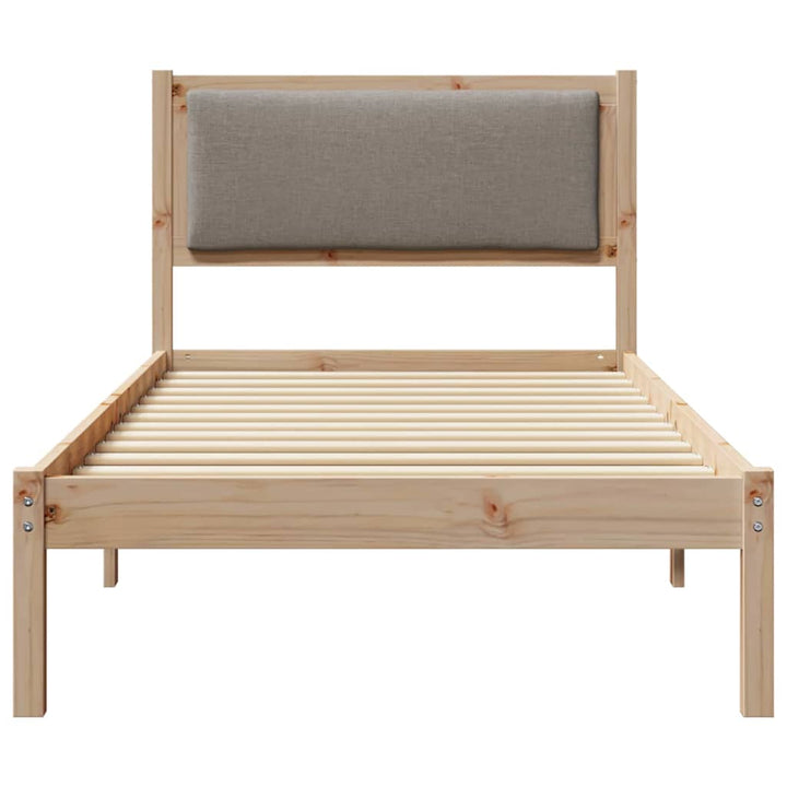 Sengestel med hovedgærde Gråbrun 100 x 200 cm Massiv fyrretræ
