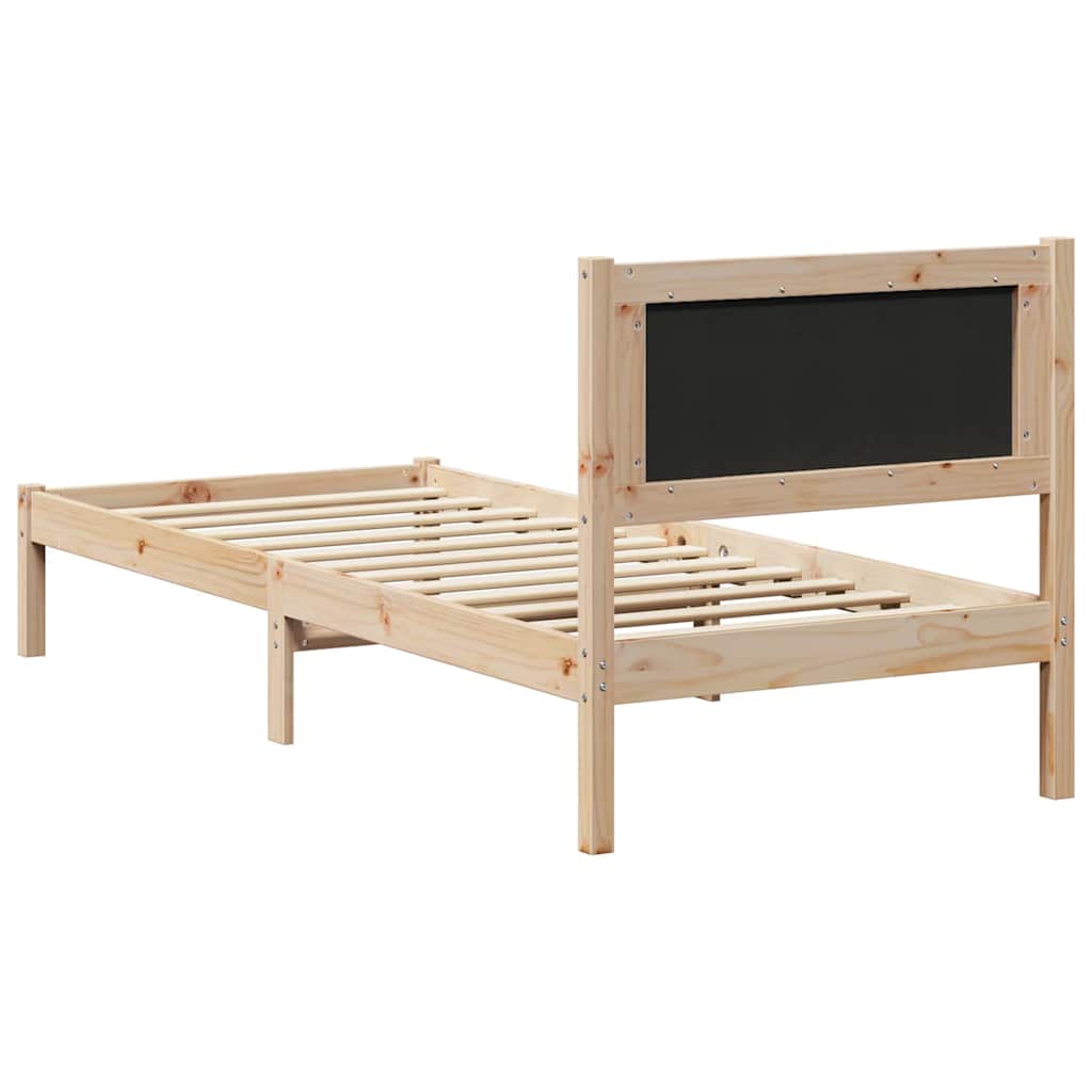 Sengestel med hovedgærde Lysegrå 80 x 200 cm Massiv fyrretræ