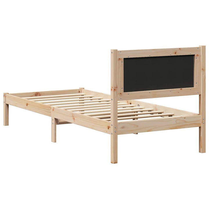 Sengestel med hovedgærde Mørkegrå 80 x 200 cm Massiv fyrretræ
