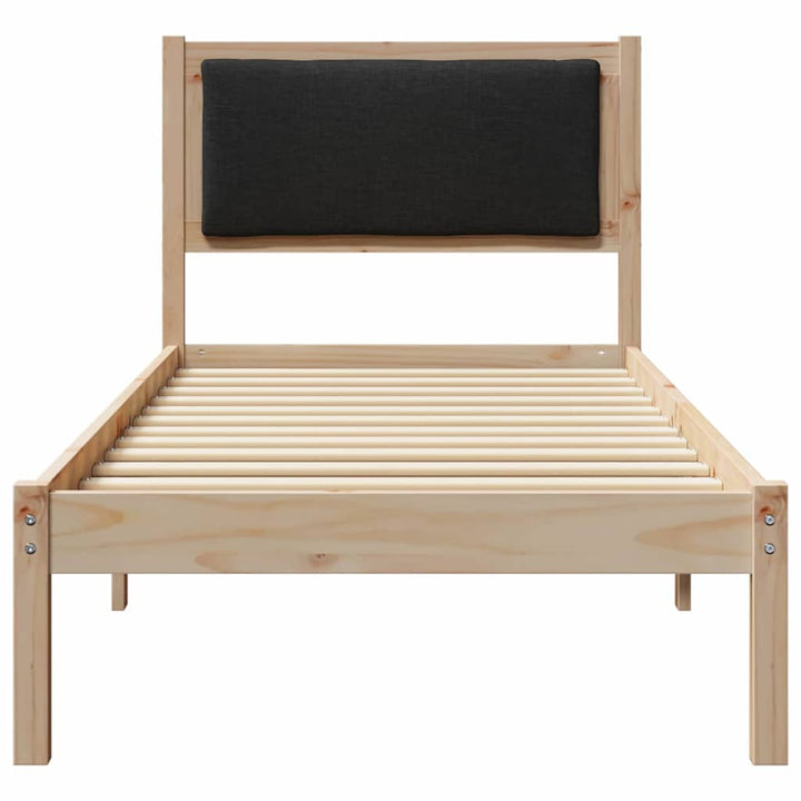 Sengestel med hovedgærde Sort 80 x 190 cm Massiv fyrretræ