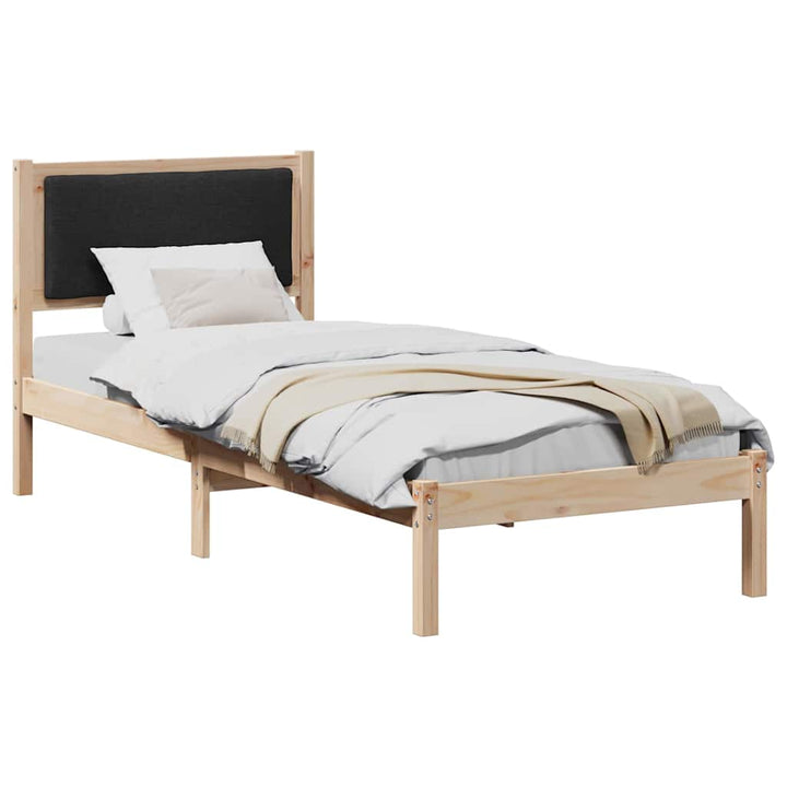Sengestel med hovedgærde Sort 80 x 190 cm Massiv fyrretræ
