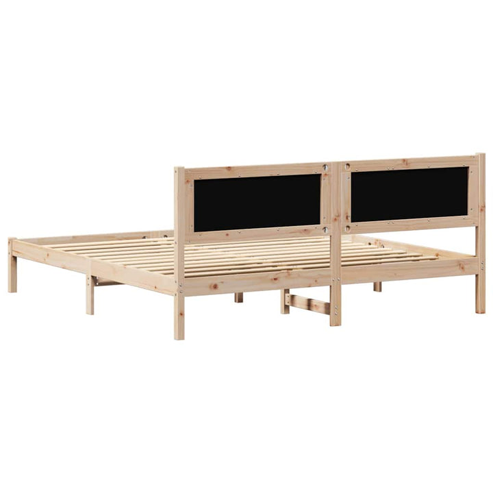 Sengestel med hovedgærde Lysegrå 160 x 200 cm Massiv fyrretræ