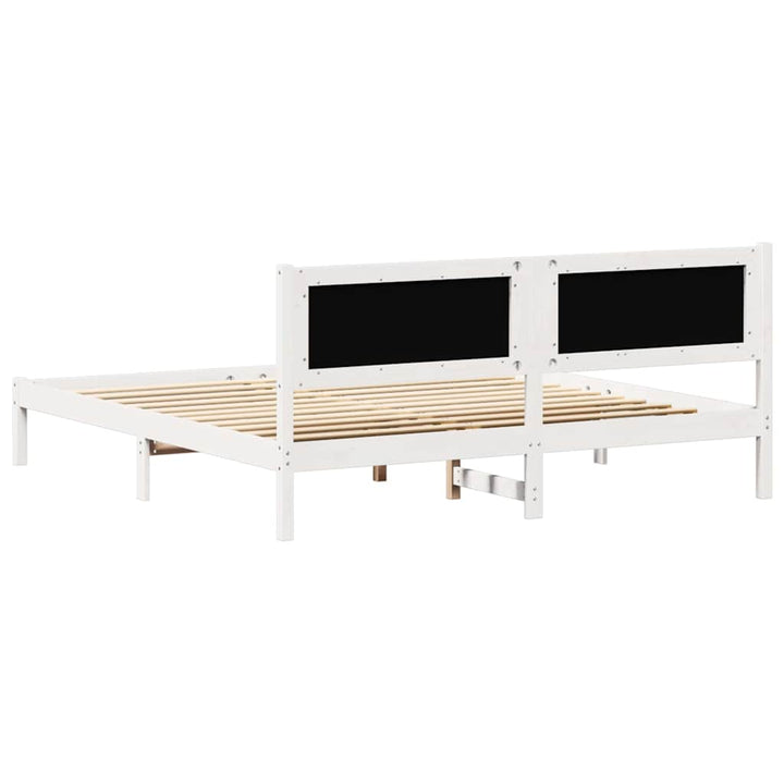 Sengestel med hovedgærde Lysegrå 160 x 200 cm Massiv fyrretræ