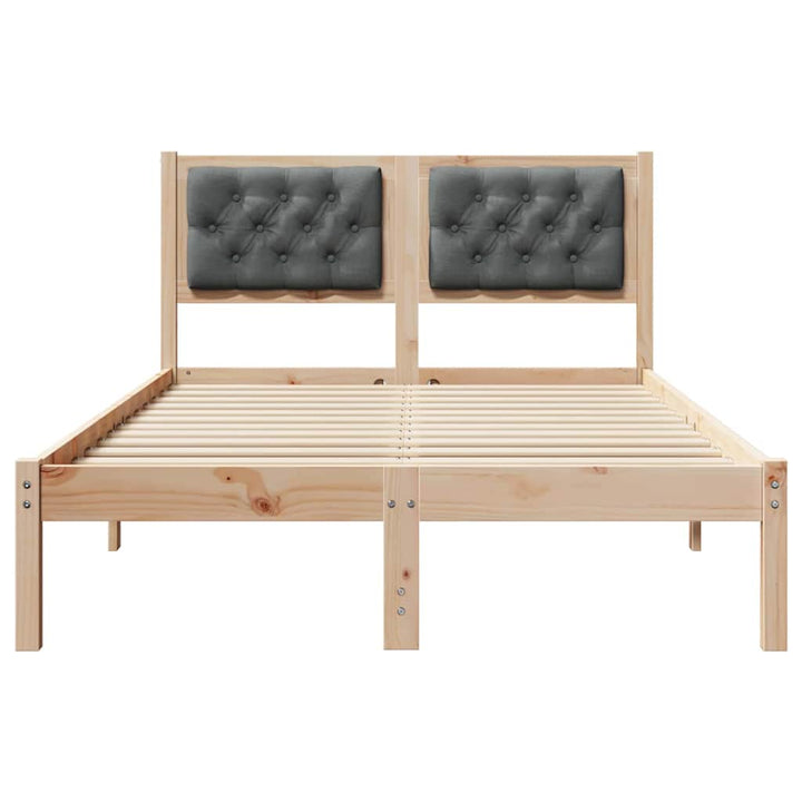 Sengestel med hovedgærde Mørkegrå 120 x 190 cm Massiv fyrretræ