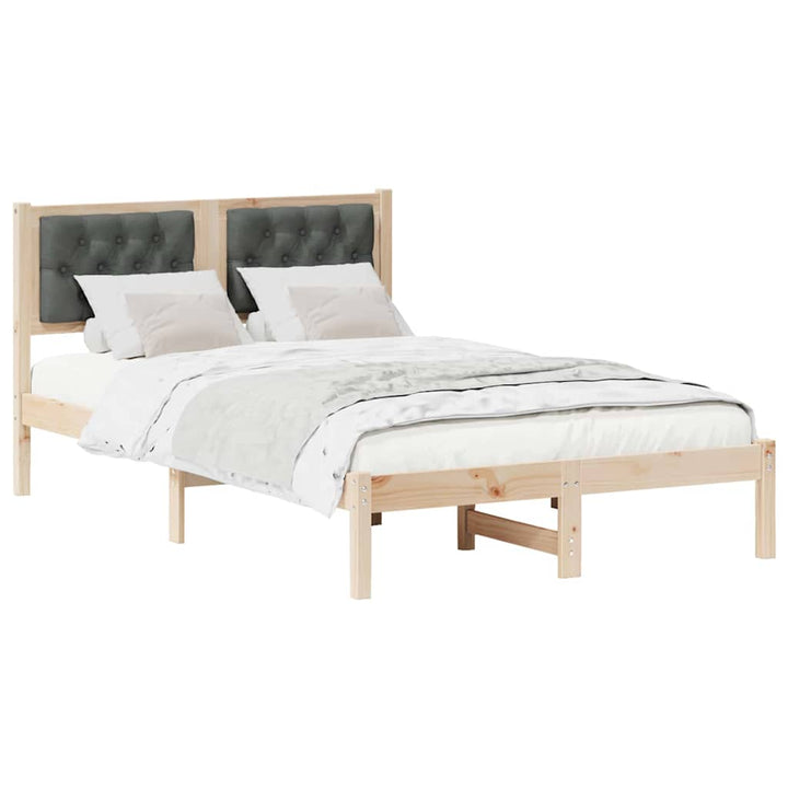 Sengestel med hovedgærde Mørkegrå 120 x 190 cm Massiv fyrretræ