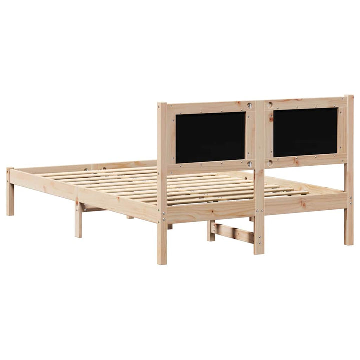 Sengestel med hovedgærde Gråbrun 120 x 190 cm Massiv fyrretræ