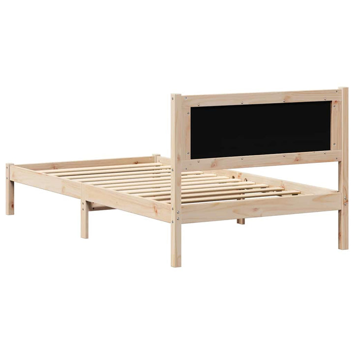 Sengestel med hovedgærde Mørkegrå 100 x 200 cm Massiv fyrretræ