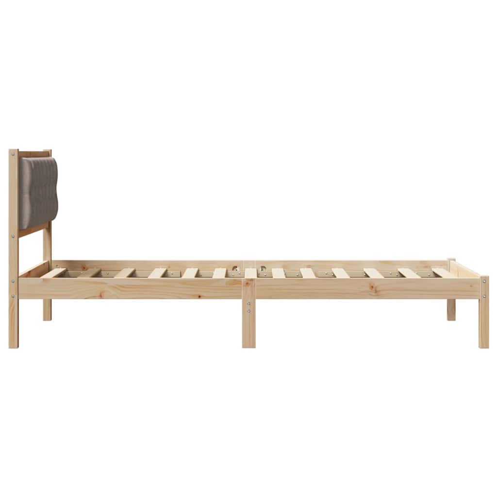 Sengestel med hovedgærde Gråbrun 100 x 200 cm Massiv fyrretræ