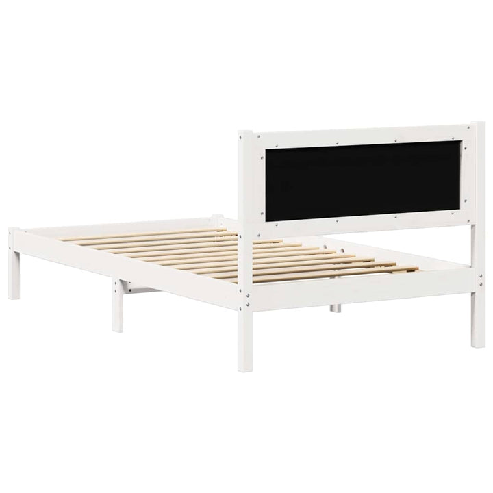 Sengestel med hovedgærde Lysegrå 100 x 200 cm Massiv fyrretræ