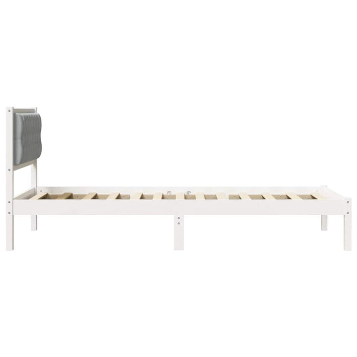 Sengestel med hovedgærde Lysegrå 100 x 200 cm Massiv fyrretræ