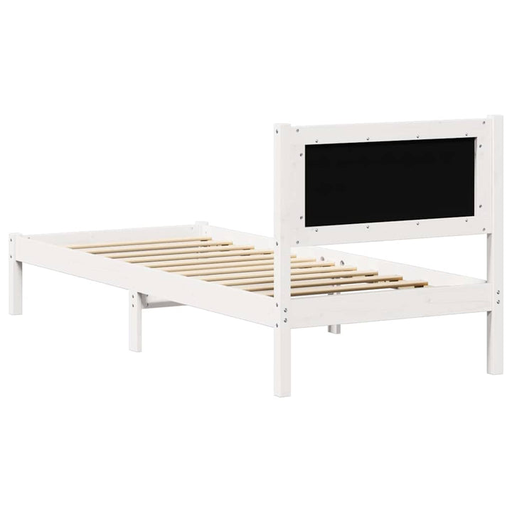Sengestel med hovedgærde Lysegrå 90 x 200 cm Massiv fyrretræ