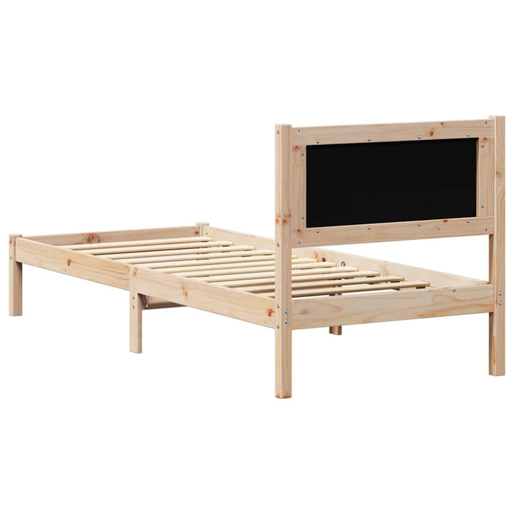Sengestel med hovedgærde Mørkegrå 90 x 190 cm Massiv fyrretræ