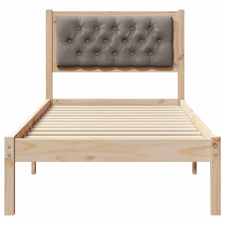 Sengestel med hovedgærde Gråbrun 90 x 190 cm Massiv fyrretræ