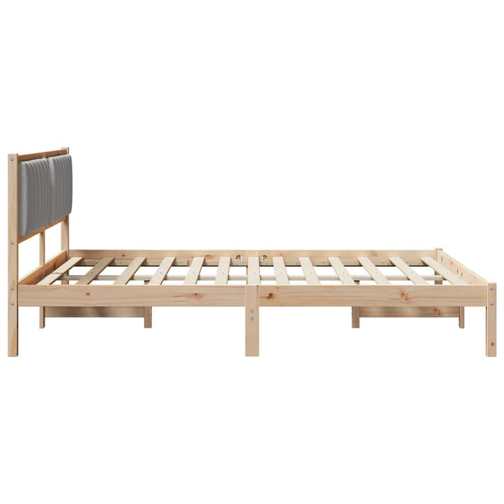 Sengestel med Polstret Hovedgavl Lysegrå 160 x 200 cm
