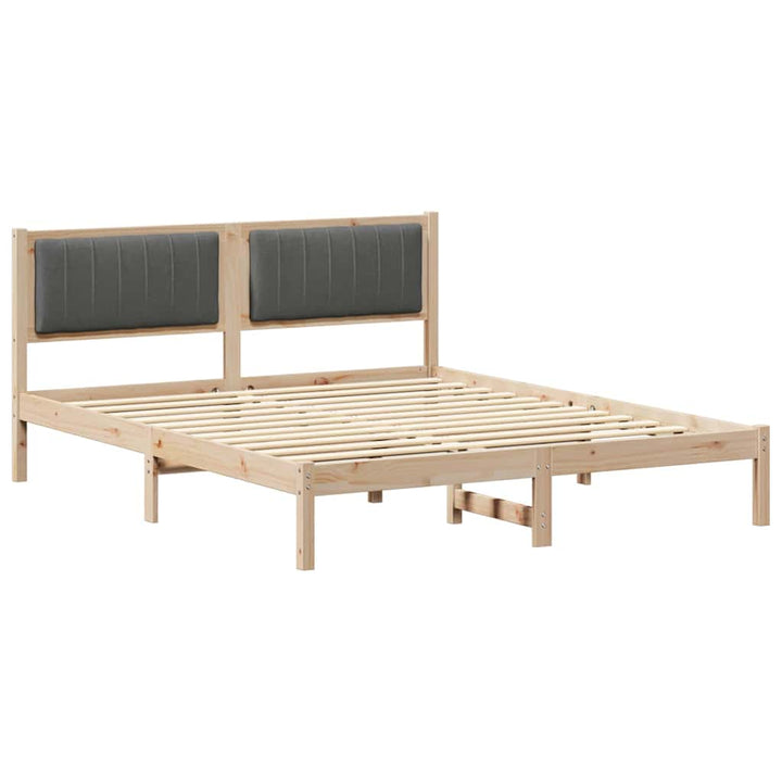 Sengestel med Polstret Hovedgavl Mørkegrå 160 x 200 cm