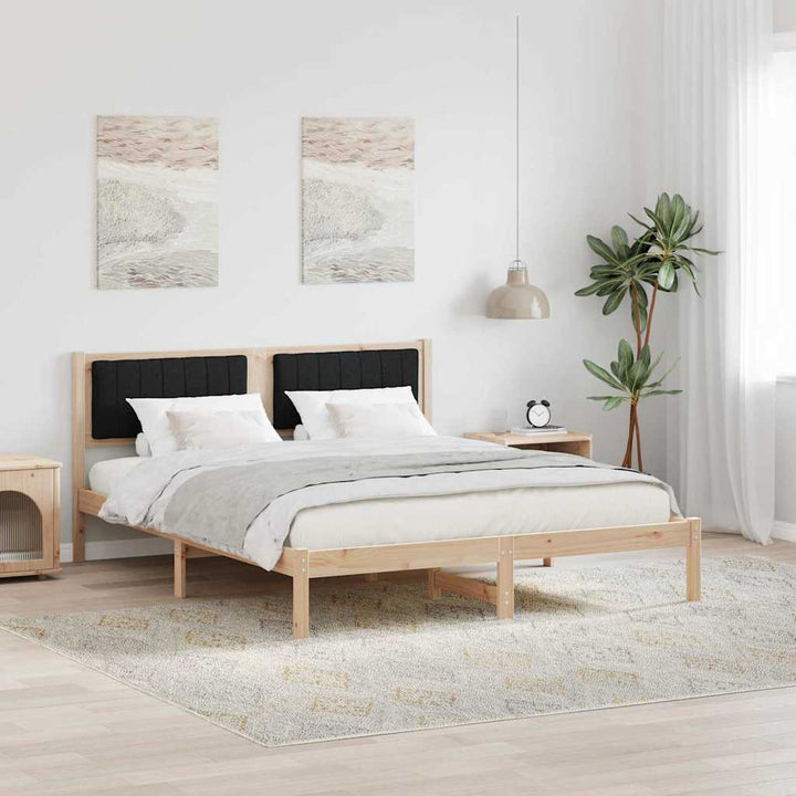Sengestel med Polstret Hovedgavl Sort 160 x 200 cm