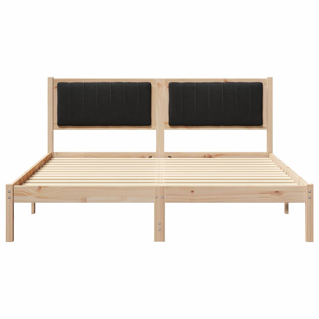 Sengestel med Polstret Hovedgavl Sort 150 x 200 cm