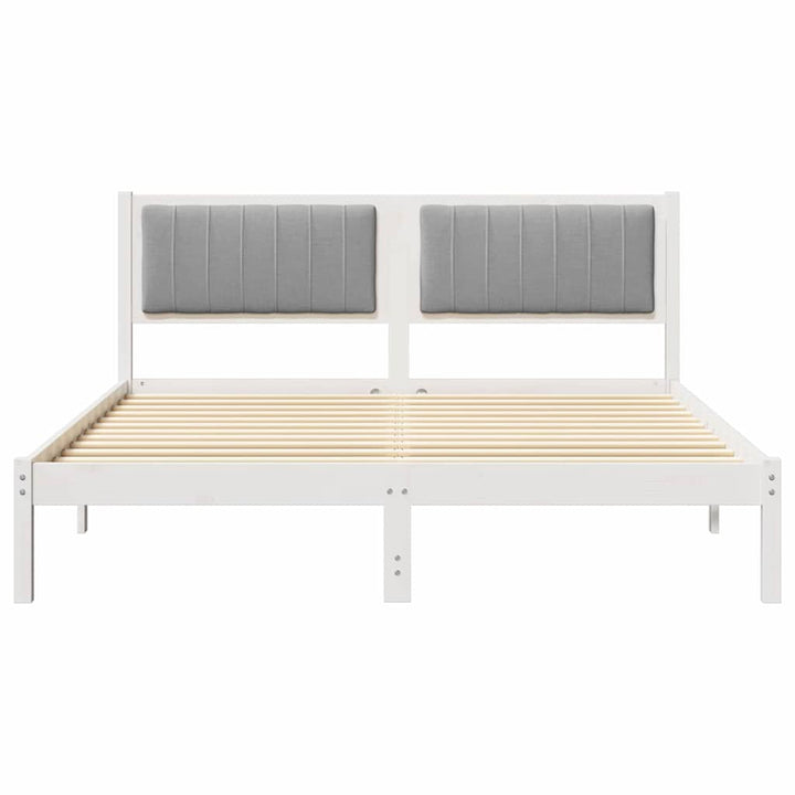 Sengestel med Polstret Hovedgavl Lysegrå 150 x 200 cm