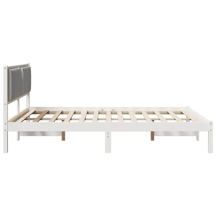 Sengestel med Polstret Hovedgavl Lysegrå 150 x 200 cm