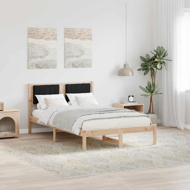 Sengestel med Polstret Hovedgavl Sort 120 x 200 cm