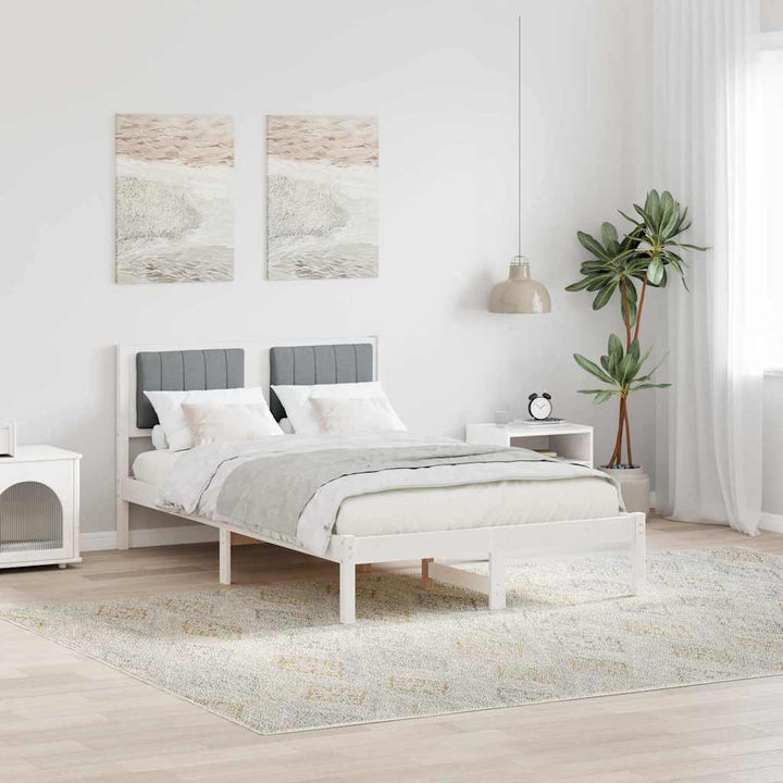 Sengestel med Polstret Hovedgavl Lysegrå 120 x 200 cm