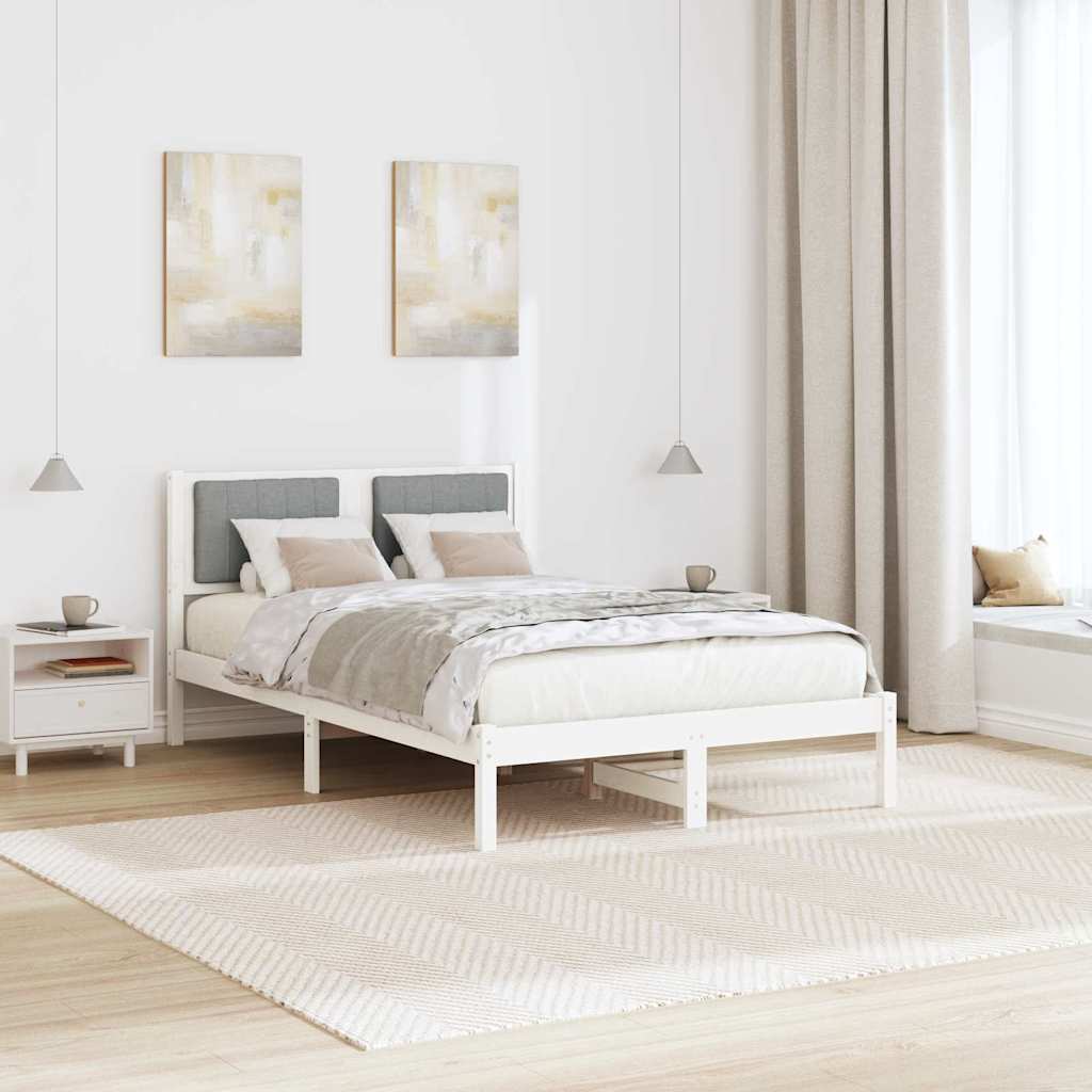 Sengestel med Polstret Hovedgavl Lysegrå 120 x 200 cm