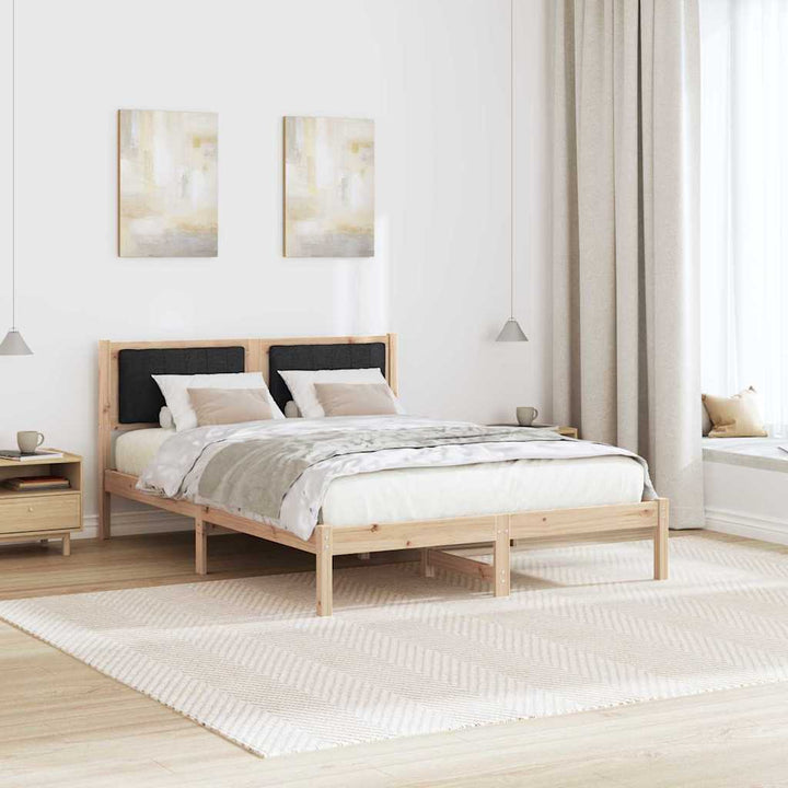 Sengestel med Polstret Hovedgavl Sort 140 x 190 cm