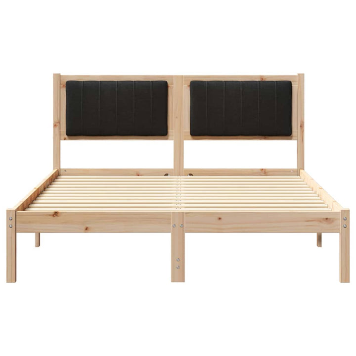 Sengestel med Polstret Hovedgavl Sort 140 x 190 cm