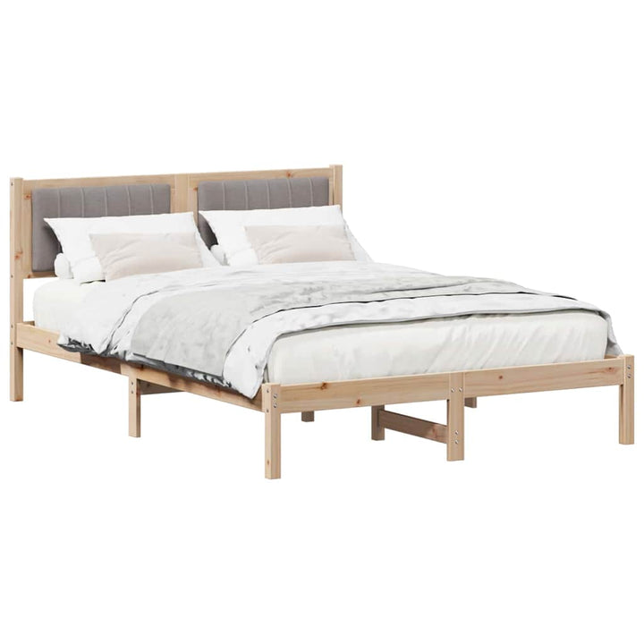 Sengestel med Polstret Hovedgavl Gråbrun 135 x 190 cm