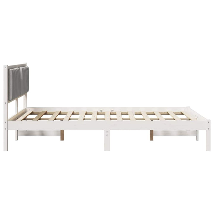 Sengestel med Polstret Hovedgavl Lysegrå 135 x 190 cm