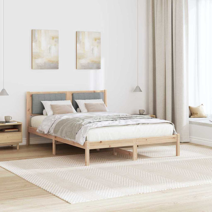 Sengestel med Polstret Hovedgavl Lysegrå 120 x 190 cm