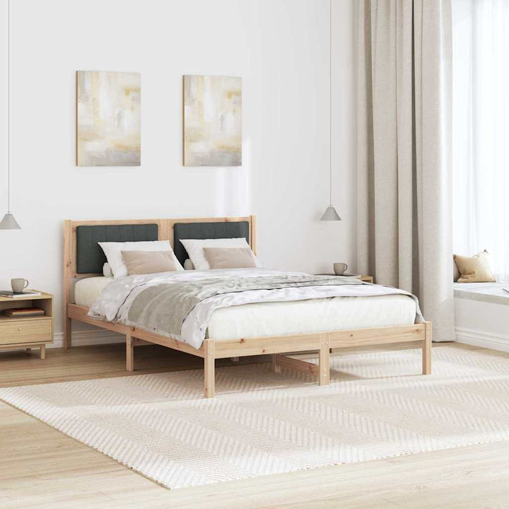 Sengestel med Polstret Hovedgavl Mørkegrå 120 x 190 cm