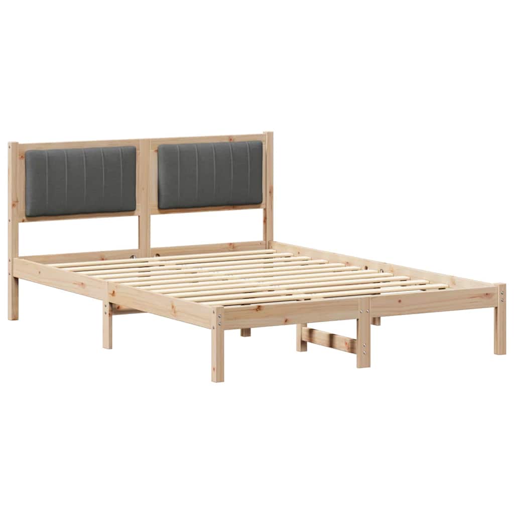 Sengestel med Polstret Hovedgavl Mørkegrå 120 x 190 cm