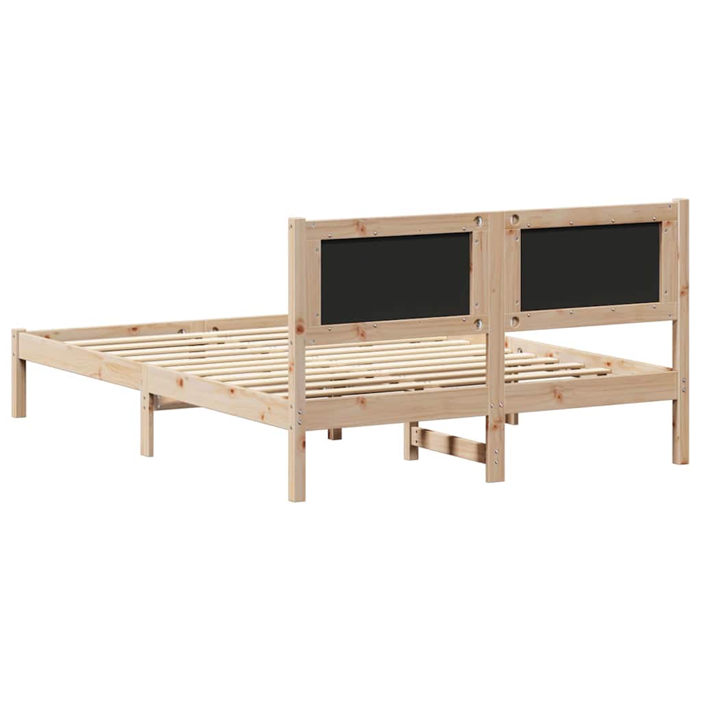 Sengestel med Polstret Hovedgavl Mørkegrå 120 x 190 cm