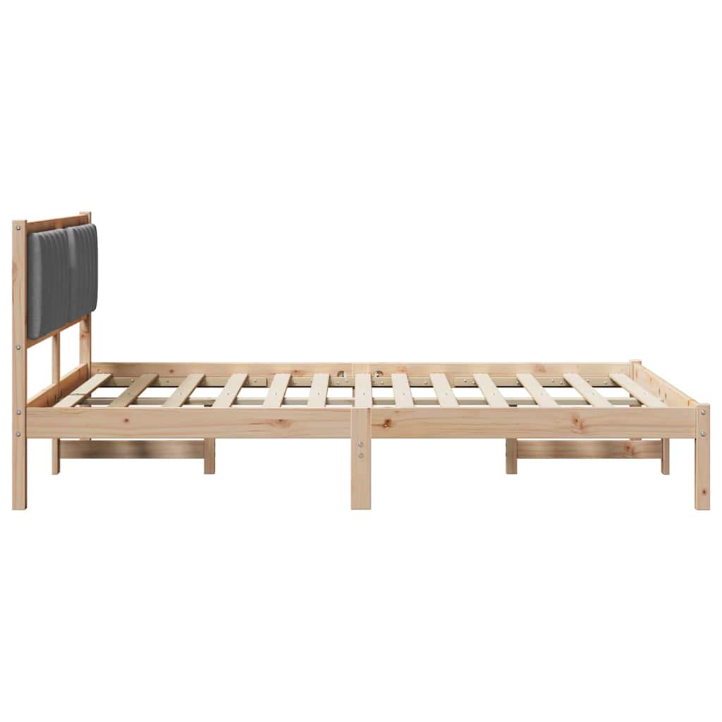 Sengestel med Polstret Hovedgavl Mørkegrå 120 x 190 cm