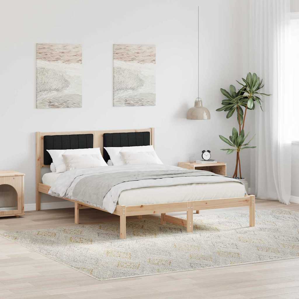 Sengestel med Polstret Hovedgavl Sort 120 x 190 cm
