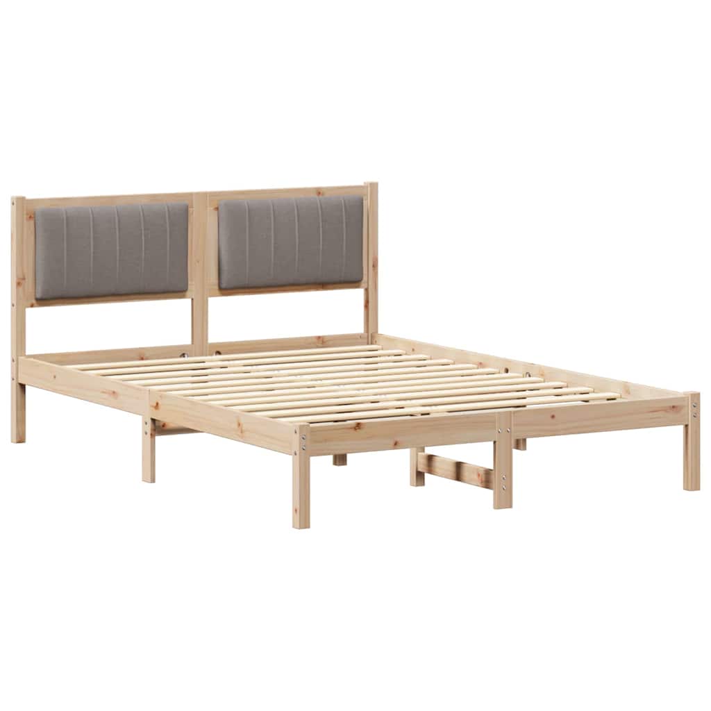 Sengestel med Polstret Hovedgavl Gråbrun 120 x 190 cm