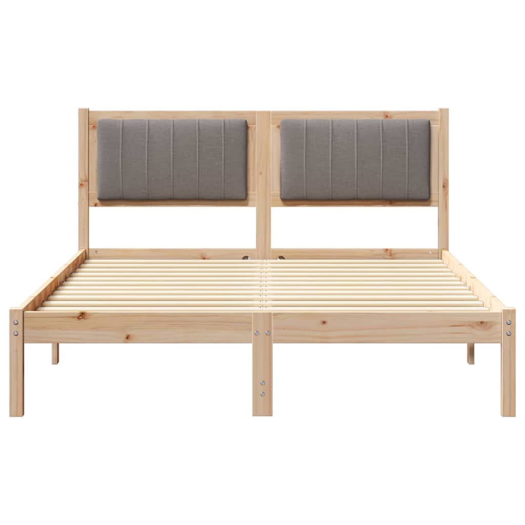 Sengestel med Polstret Hovedgavl Gråbrun 120 x 190 cm
