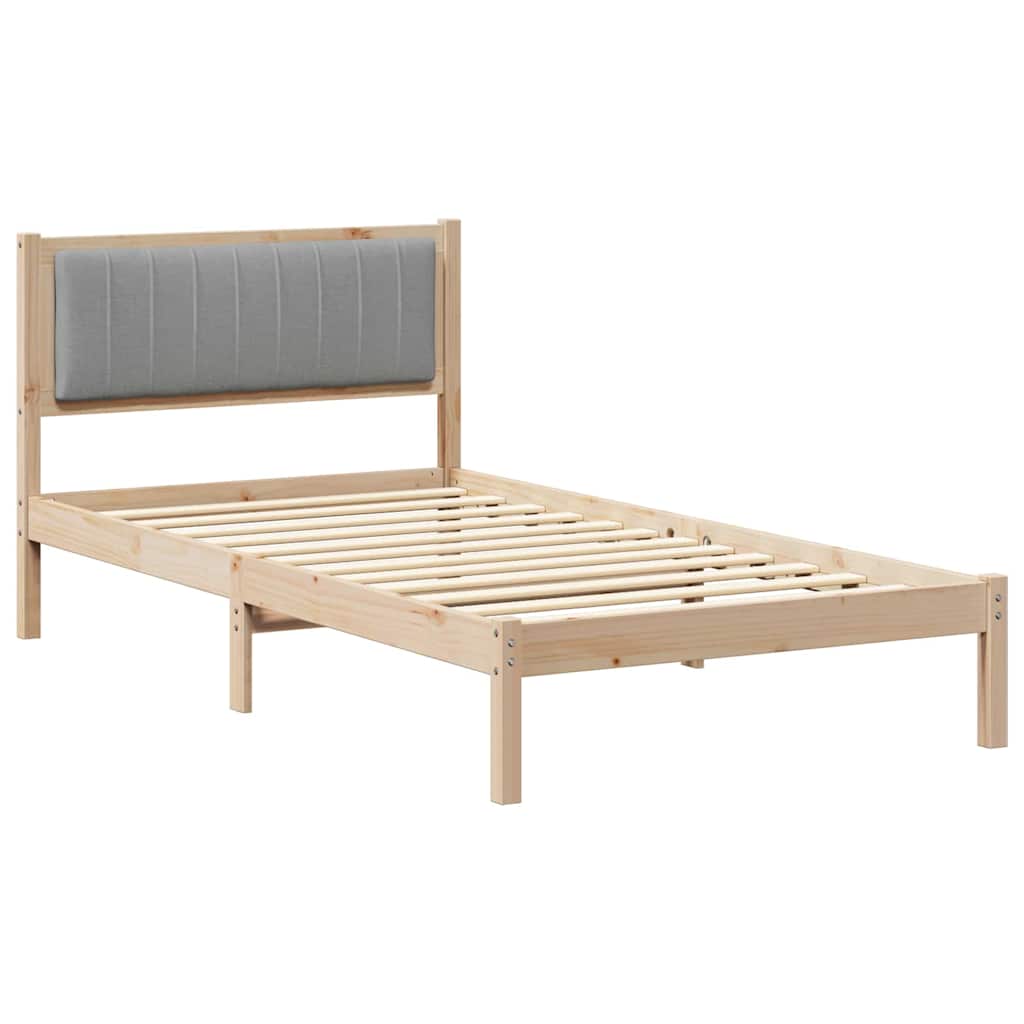 Sengestel med Polstret Hovedgavl Lysegrå 100 x 200 cm