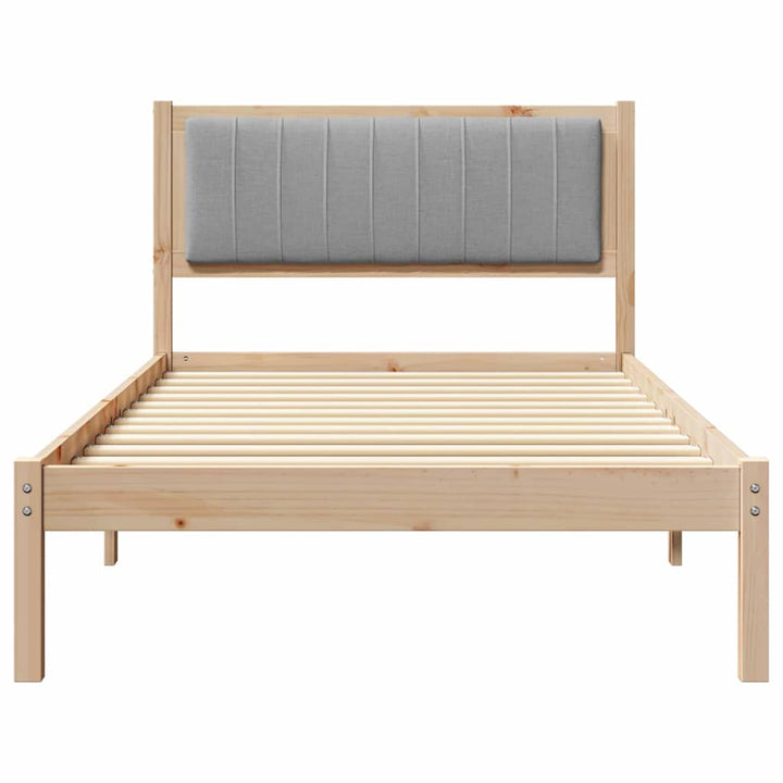 Sengestel med Polstret Hovedgavl Lysegrå 100 x 200 cm