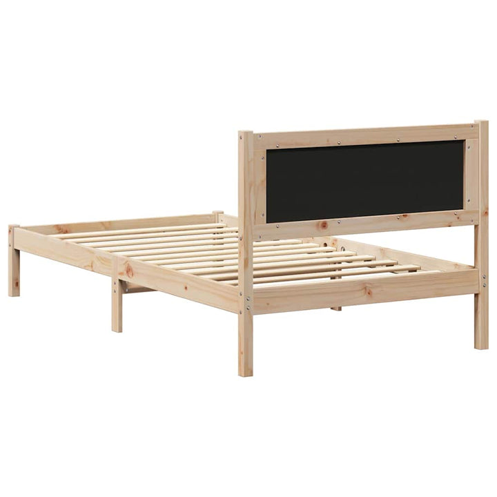 Sengestel med Polstret Hovedgavl Mørkegrå 100 x 200 cm