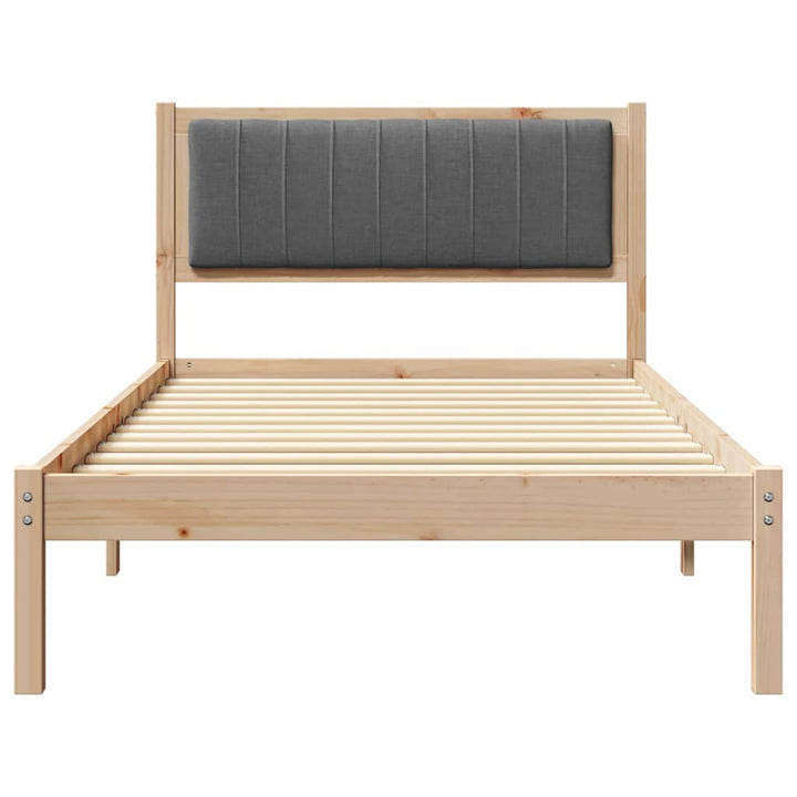 Sengestel med Polstret Hovedgavl Mørkegrå 100 x 200 cm