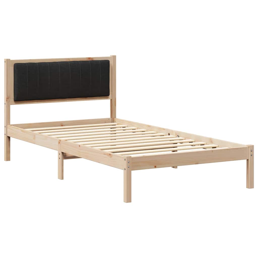 Sengestel med Polstret Hovedgavl Sort 100 x 200 cm