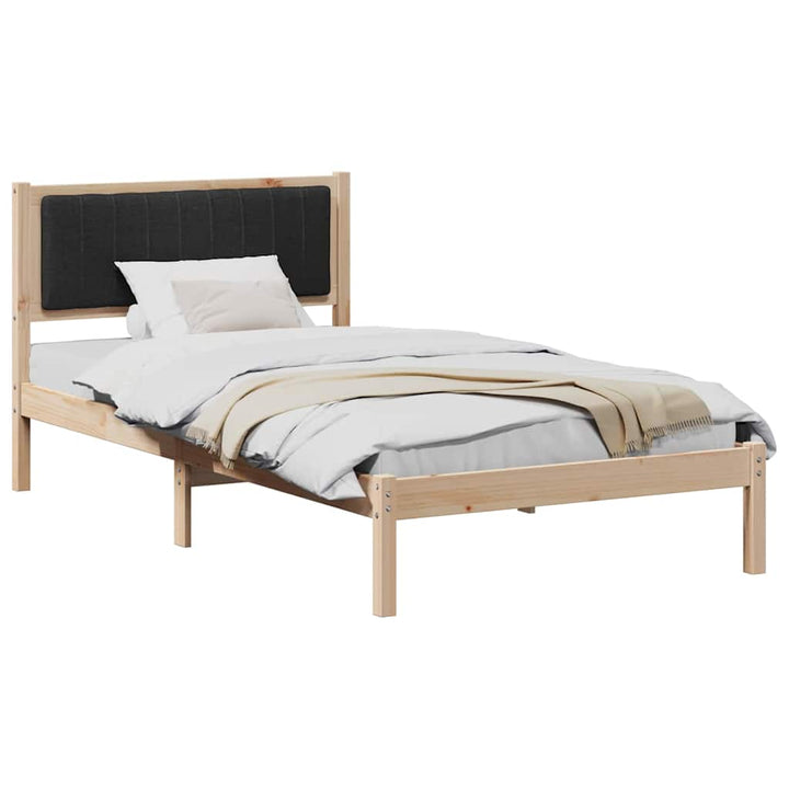 Sengestel med Polstret Hovedgavl Sort 100 x 200 cm