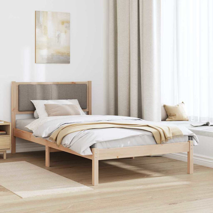 Sengestel med Polstret Hovedgavl Gråbrun 100 x 200 cm